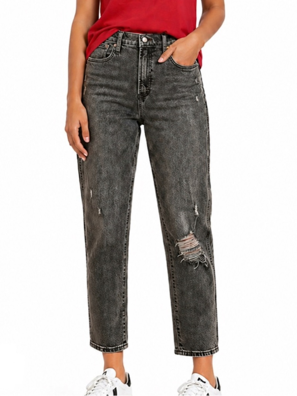 GAP Denim High Rise Distressed Vintage Slim Jeans US 10